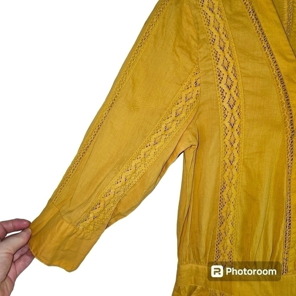 Tularosa Balboa Crochet Yellow Cotton Romper in XS - Picture 6 of 11